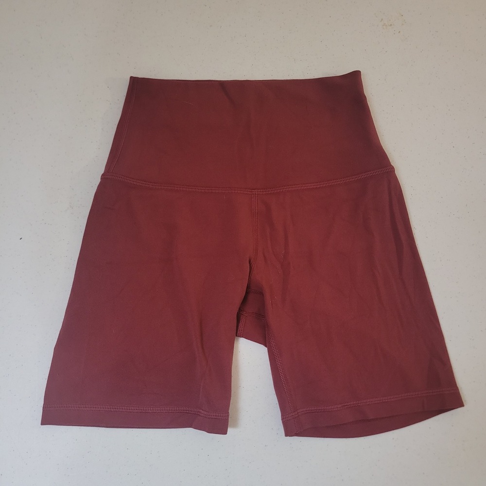 Lululemon Size 2 Align High Rise Short 6 Womens Red Merlot Nulu Biker Shorts